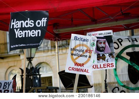 Protesters Gather Outside Downing Street, London, United Kingdom