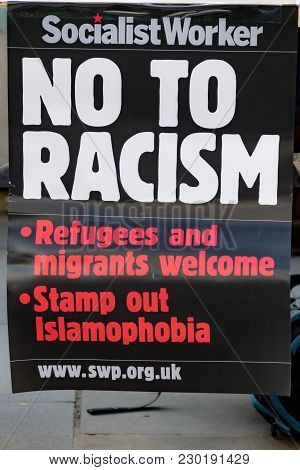 Protesters Gather Outside Downing Street, London, United Kingdom