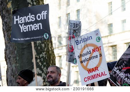 Protesters Gather Outside Downing Street, London, United Kingdom