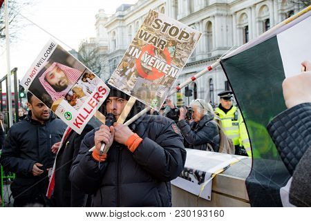 Protesters Gather Outside Downing Street, London, United Kingdom