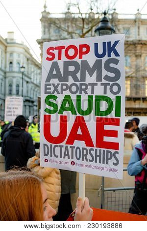 Protesters Gather Outside Downing Street, London, United Kingdom
