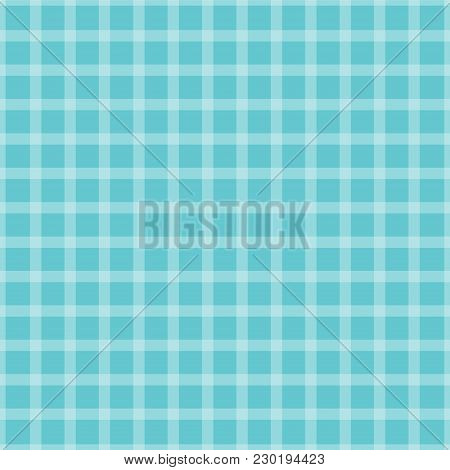 Tablecloth Seamless Pattern. Vector Gride Background. Blue Color