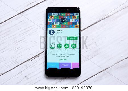 Kuala Lumpur,malaysia - January 28th,2018: Tumblr Displayed On A Android Play Store.tumblr Is A Micr