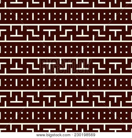 Repeated Border With Creative Puzzle. Mosaic Abstract Background. Seamless Pattern Design With Geome