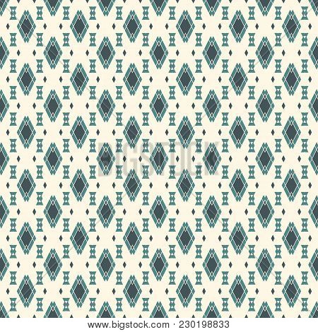 Ethnic Style Abstract Seamless Pattern With Repeated Diamonds. Native Americans Ornamental Backgroun