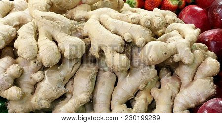 Ginger Root Pomegranates And Strawberries