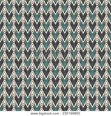 Ethnic Style Abstract Seamless Pattern With Repeated Diamonds. Native Americans Ornamental Backgroun
