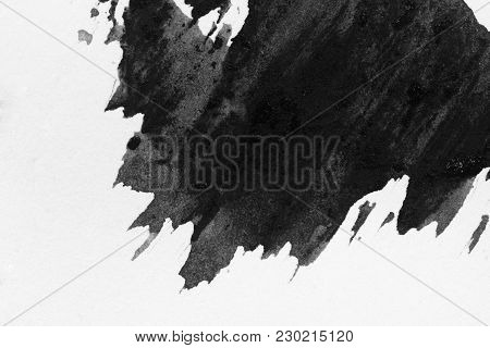Texture Abstract Background Ink Style, Black And White.