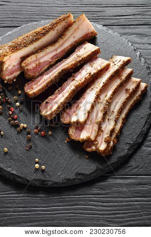 Spicy Smoked Speck Cut In Slices
