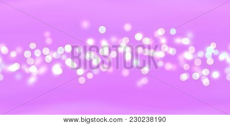 Glow Bokeh Spray Background. Abstract Colorful Horizontal Hero Header With Glitter Particles With De