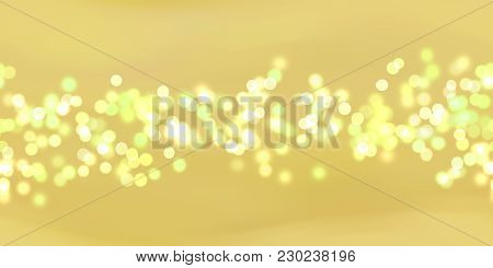 Glow Bokeh Spray Background. Abstract Colorful Horizontal Hero Header With Glitter Particles With De