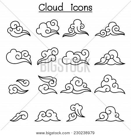 Abstract Cloud , Chinese Cloud , Curl Cloud ,decoration Cloud, Cloud Icon Set