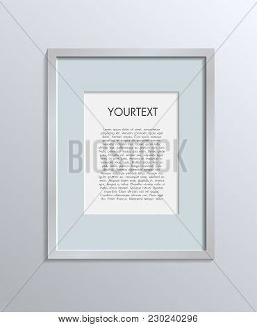 3d Picture Frame Design Vector For A4 Image Or Text. Colour Realistic Square Empty Picture Frame On 