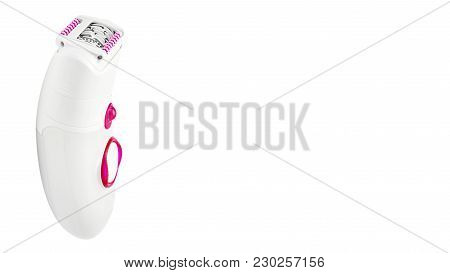 Modern White Epilator Isolated On White Background. Copy Space, Template.