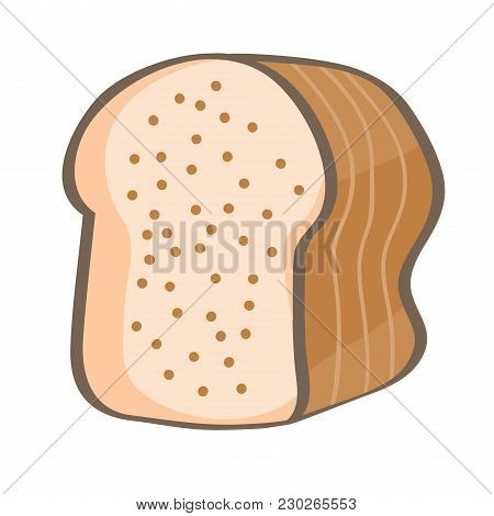 A Cute Bread In Doodle Style Vector
