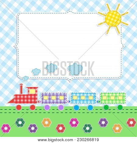 Frame With Cartoon Train.vector Illustration, Vector Card