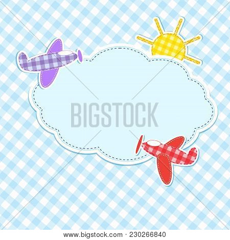 Frame With Colorful Aeroplanes.vector Illustration, Vector Card