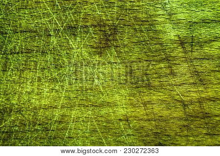 Golden Lime Painted Close-up Vintage Empty Cutting Board, Food Background Concept, Wooden Textured S