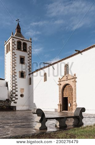 Church Santa Maria De Betancuria In Betancuria, Fuerteventura Under Blue Sky On Sunny Day