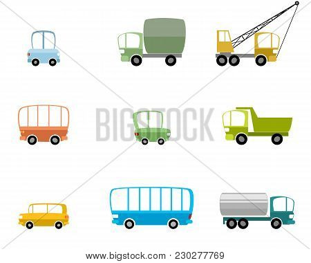 Vector Illustration Of Set Of Different Vehicles