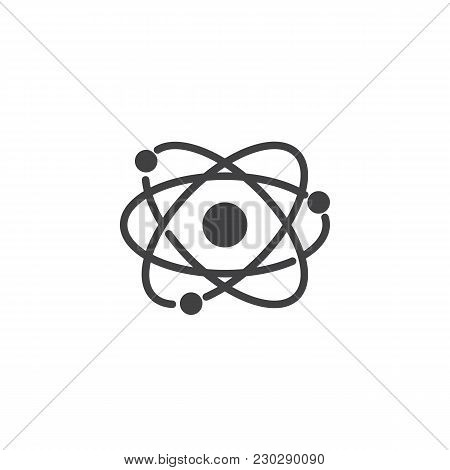 Atom Structure Vector Icon. Filled Flat Sign For Mobile Concept And Web Design. Molecular Modeling S