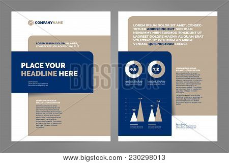 Blue And Brown Business Brochure Concept Flyer Design A4 Template
