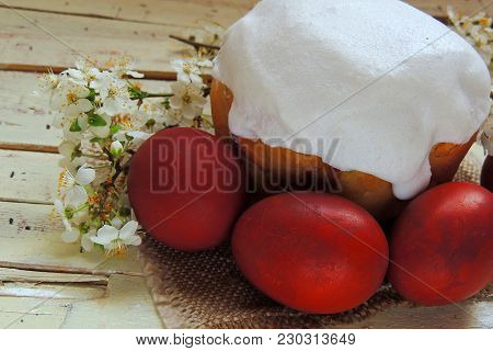Easter Cake And Easter Eggs