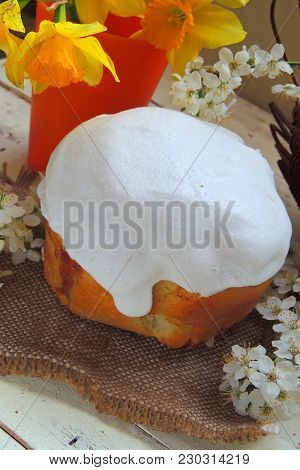 Easter Cake And Easter Eggs