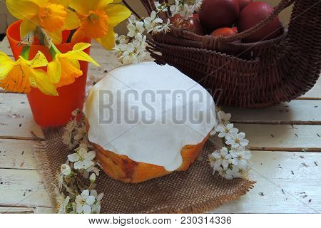 Easter Cake And Easter Eggs
