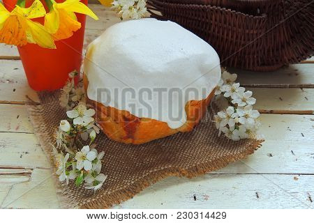 Easter Cake And Easter Eggs