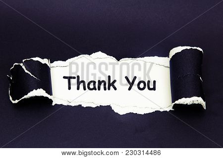 Thank You Word Written Under Torn Paper