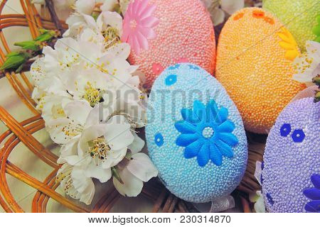 Easter Eggs And Cherry Twigs