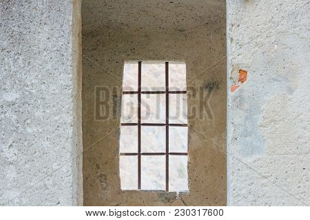 The Sentinel Room With The Window With Security Grating Of An Ancient Castle / Detail Of A The Senti