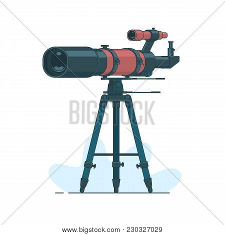 Astronomy. Astronomy Mirror Telescope. Discovery Concept.telescope On Support To Observe Stars. Astr