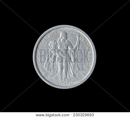Obverse Of Two Franc Coin Made By French Oceania 1949