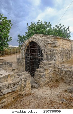 Small Ancient Stone Built Chapel Of St. Stephen In The Cypriot Countryside.
