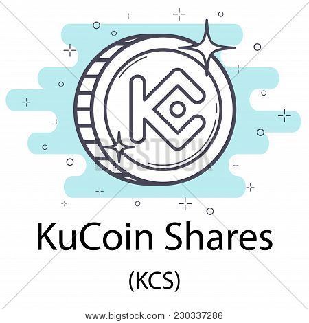 White Kucoin Shares Cryptocurrency Coin Isolated On White Background