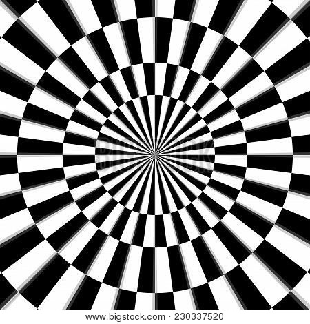 Optical Illusion, Black And White Background, Vector