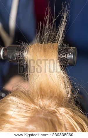 Hair Styling In The Salon . Photos In The Studio