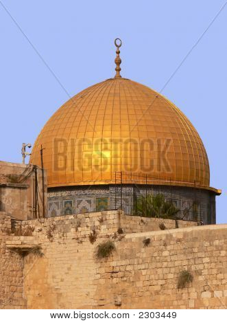 Golden Dom i Jerusalem.