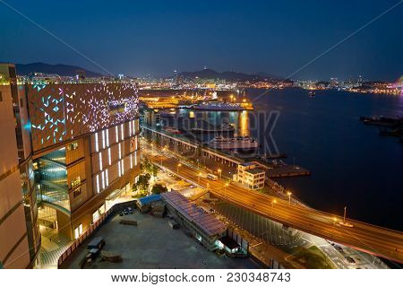 BUSAN, SOUTH KOREA - CIRCA MAY, 2017: view of Busan from Lotte Department Store. Busan, formerly known as Pusan, is South Korea's second most-populous city after Seoul.