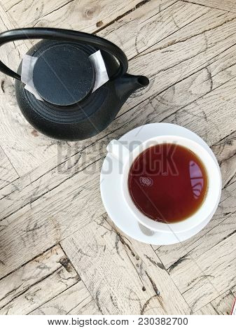 Cup Of Black Tea Color Image Stock Photos