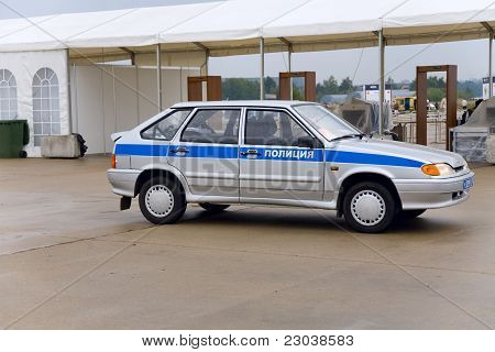 police car at the International Aviation and Space salon MAKS.