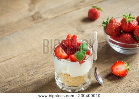 Strawberry Cheesecake In Glasses