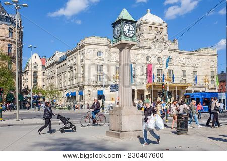 Stockholm, Sweden - May 11, 2013:  Dramaten The Royal Dramatic Theatre At Nybroplan In Stockhom. Swe