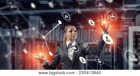 Netwoking as business concept. Mixed media
