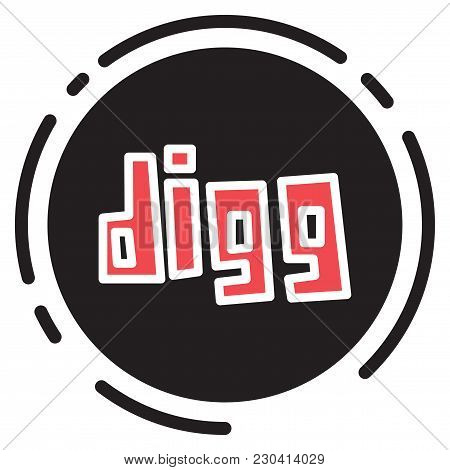 Unusual Look Web Icon Of Modern Social Network Digg.