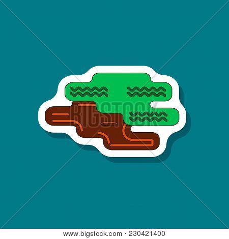 Paper Sticker On Stylish Background Golf Hole