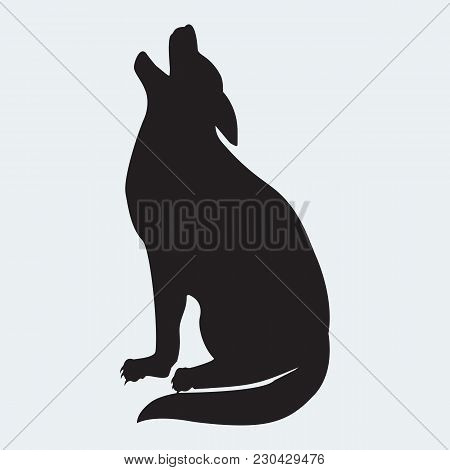 Wolf Howls At Moon Sketch Isolated On White Background Art Abstract Creative Modern Vector