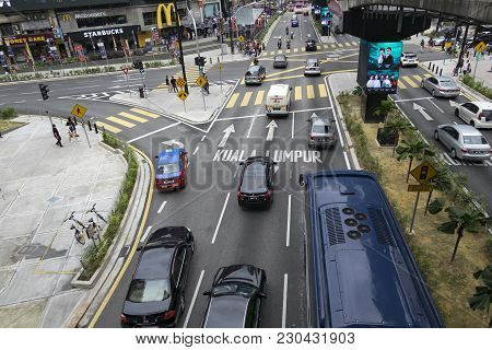 Kuala Lumpur, Malaysia - December 31,2017 : Bukit Bintang Area Is Kuala Lumpur Golden Triangle Comme